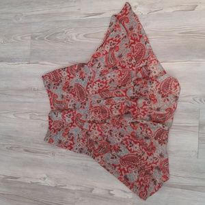 Ralph Lauren Sport floral ruffle skirt asymmetric size 8 paisley blue red